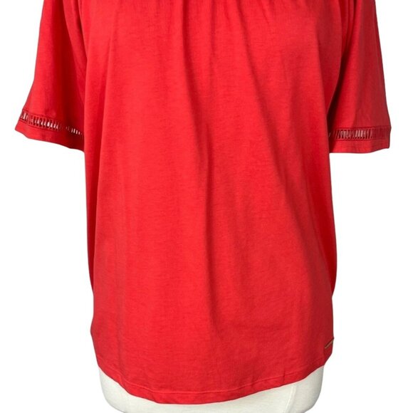 Michael Kors On Off Shoulder Blouse Womens Small Coral Pink - Picture 5 of 10